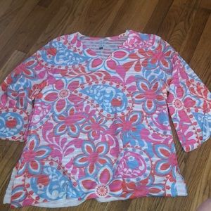 3/4 v neck colorful top